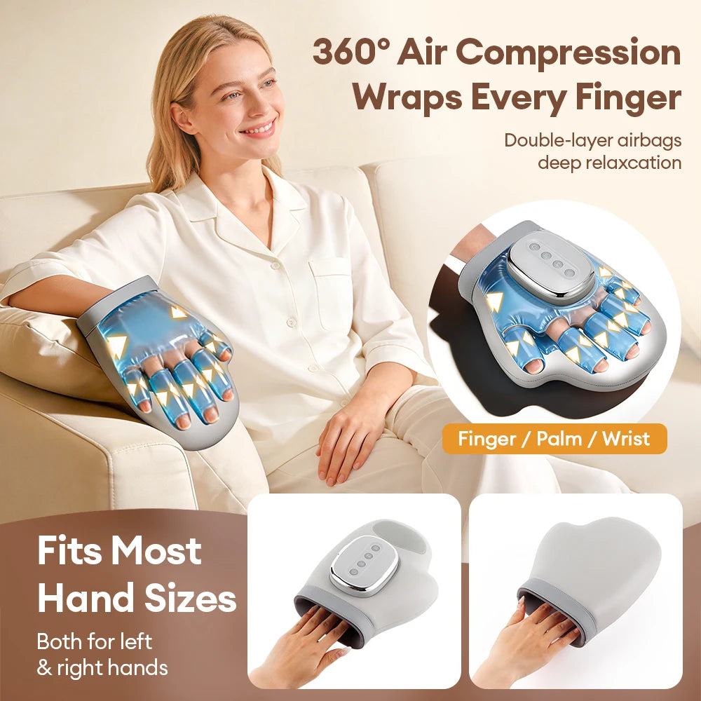 Electric Hand Massager Airbag Compress Finger Massage Glove Air Pressure Kneading Thumb Acupoint Palm Massager Finger Masajeador